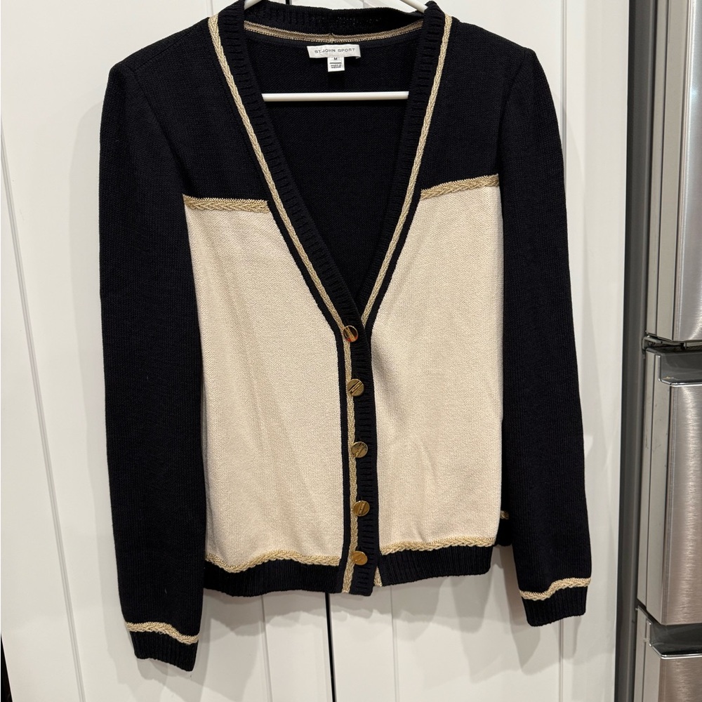 Elegant Black and Cream Women's Cardigan